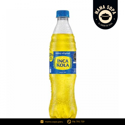 gaseosa inca kola personal en botella de plástico